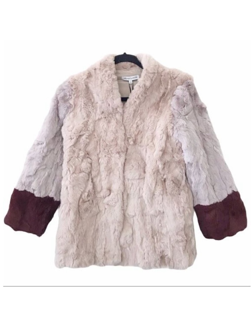 Heartloom Mari Fur Colorblock Coat Jacket NWT XS